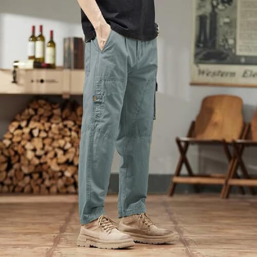 Lymio Men's Fashion Regular Fit High Rise Solid Cargo Pants Grey (Cargo-99-Grey-4Xl)