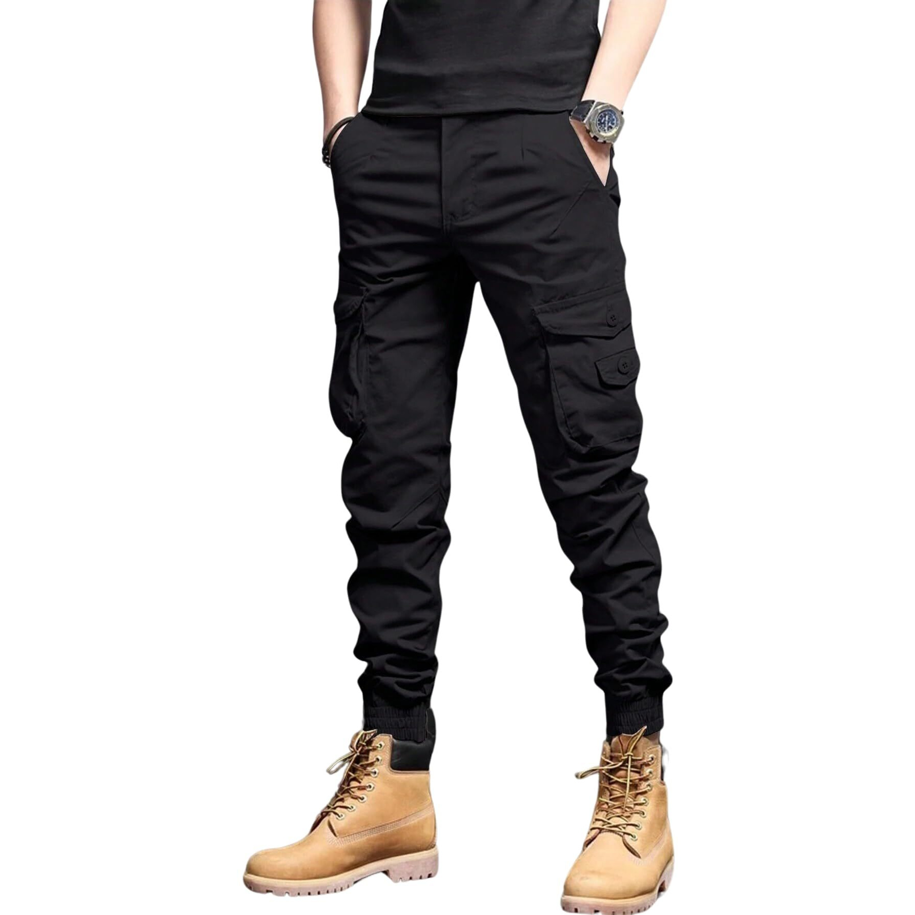 Lymio Cargo Pants For Men|| Cotton Cargo Pants For Men (Cargo-10-Black-3Xl)