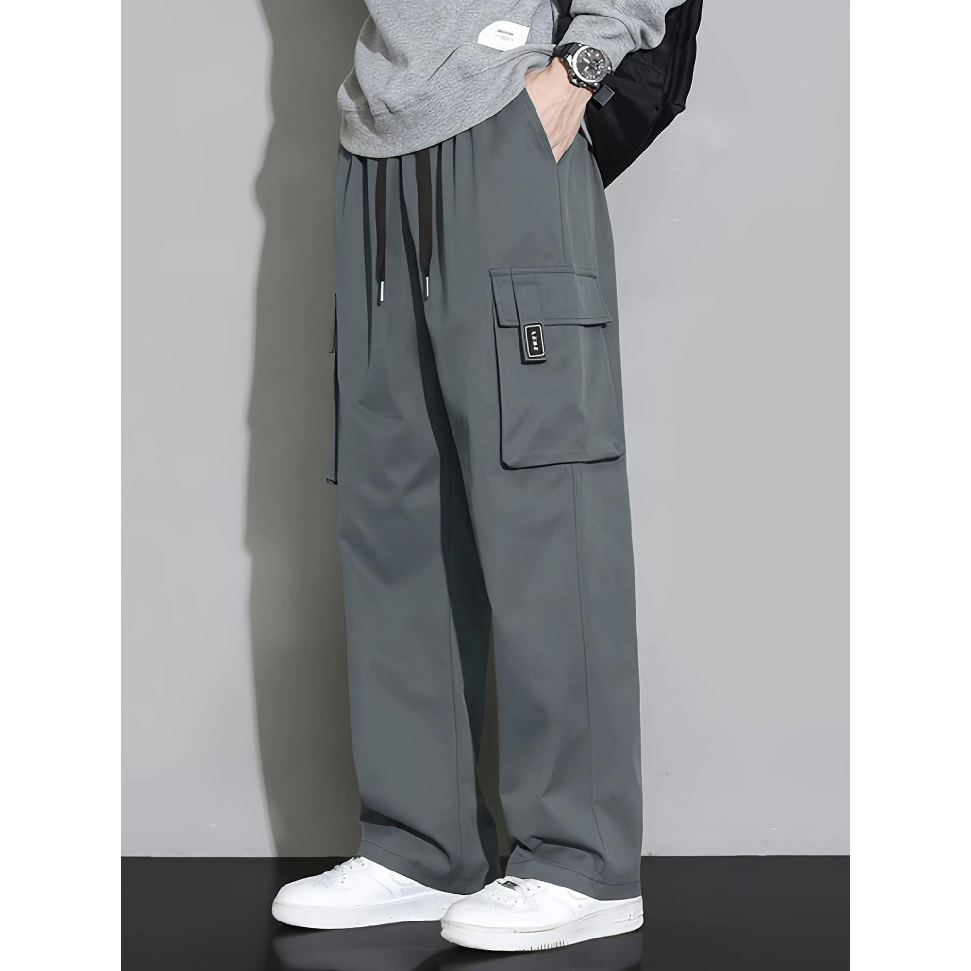 Lymio Cotton Cargo Pants For Men | Cargos For Men (Cargo 134 Grey-2Xl)