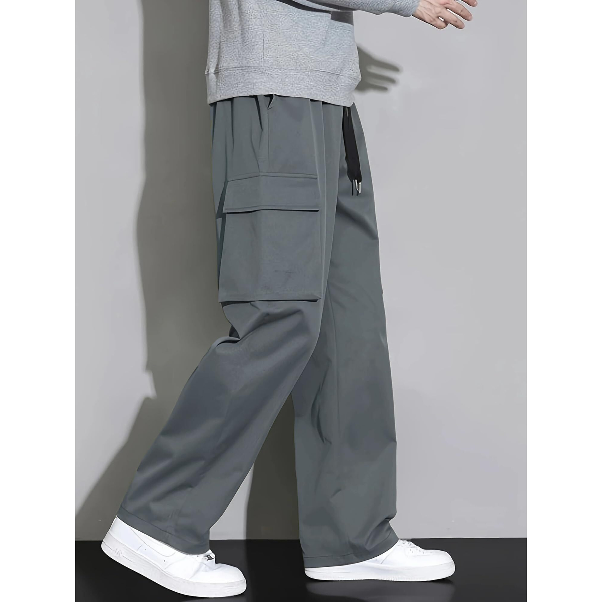 Lymio Cotton Cargo Pants For Men | Cargos For Men (Cargo 134 Grey-2Xl)