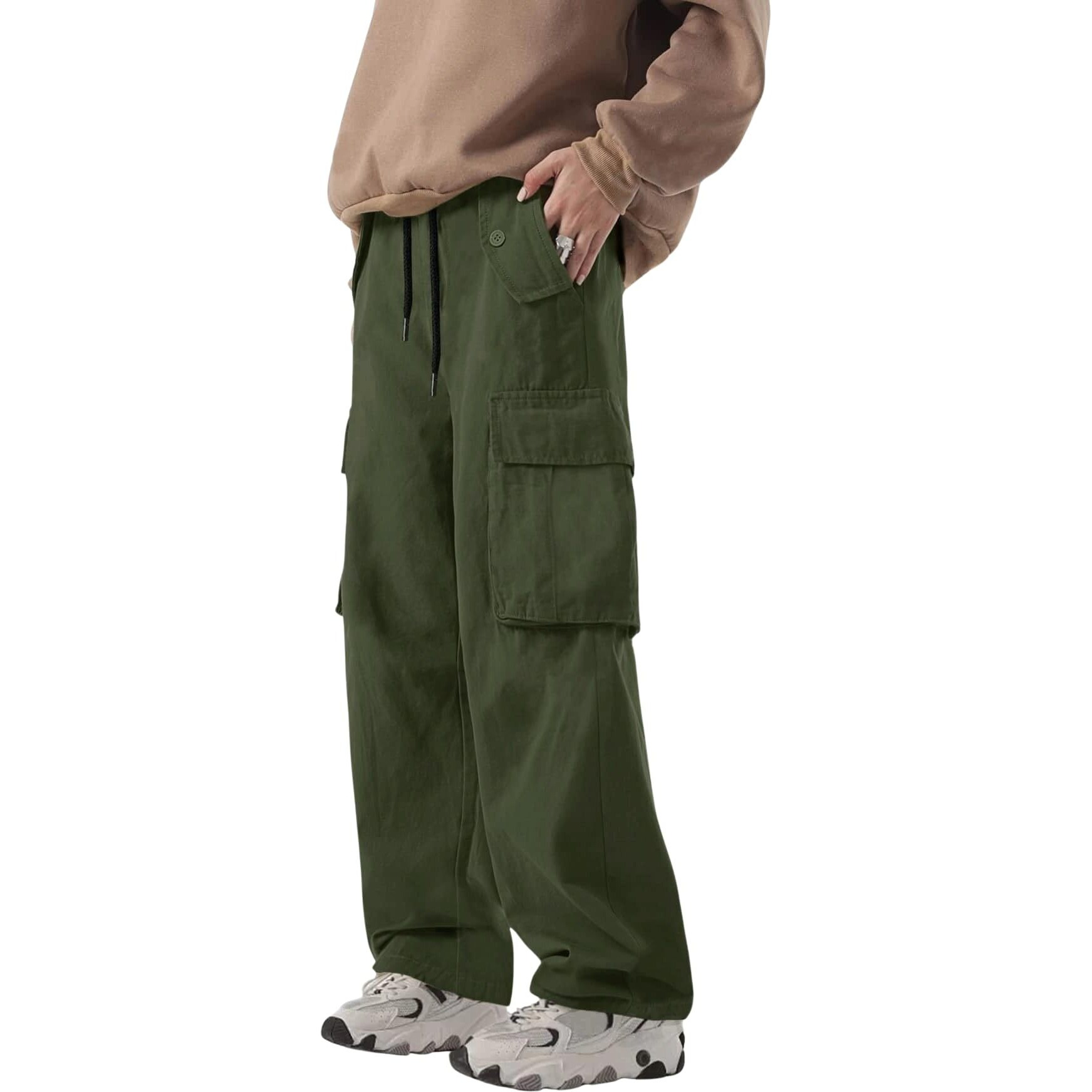 Lymio Cargo Pants For Men|| Cotton Cargo Pants For Men (Cargo-43-Green-3Xl)
