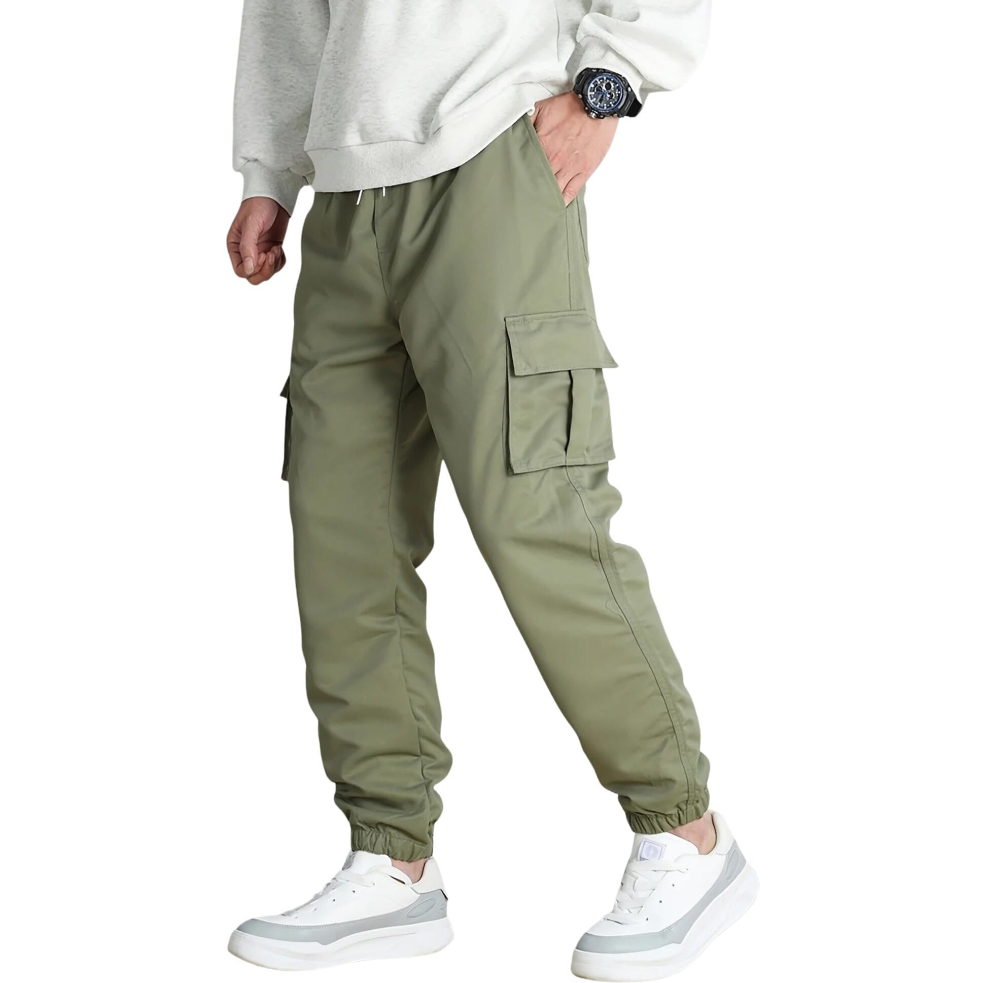 Lymio Cotton Cargo Pants For Men | Cargos For Men (Cargo 124 Olive Green-2Xl)