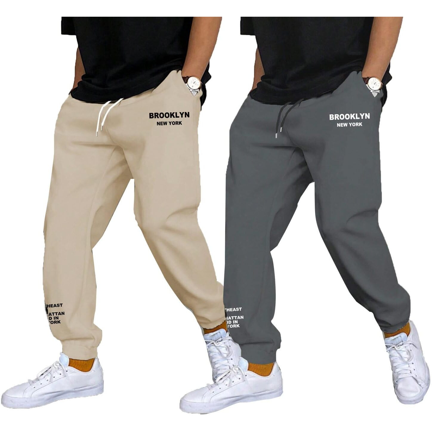 Lymio Track Pant For Men || Regular Fit || Track Pants || Full Elastic Jogger Track Pant || Available In Combo Pack Of 2 (Tp-42-43-Apricoat-Darkgrey-S)