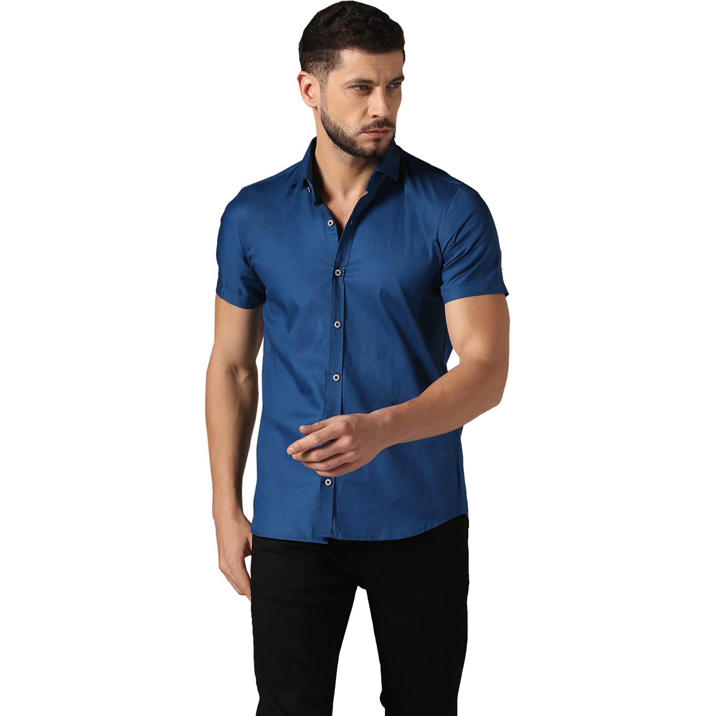 Lymio Shirt For Men || Casual Shirt For Men || Men Half Sleeve Shirt || Men Cotton Shirt Blue