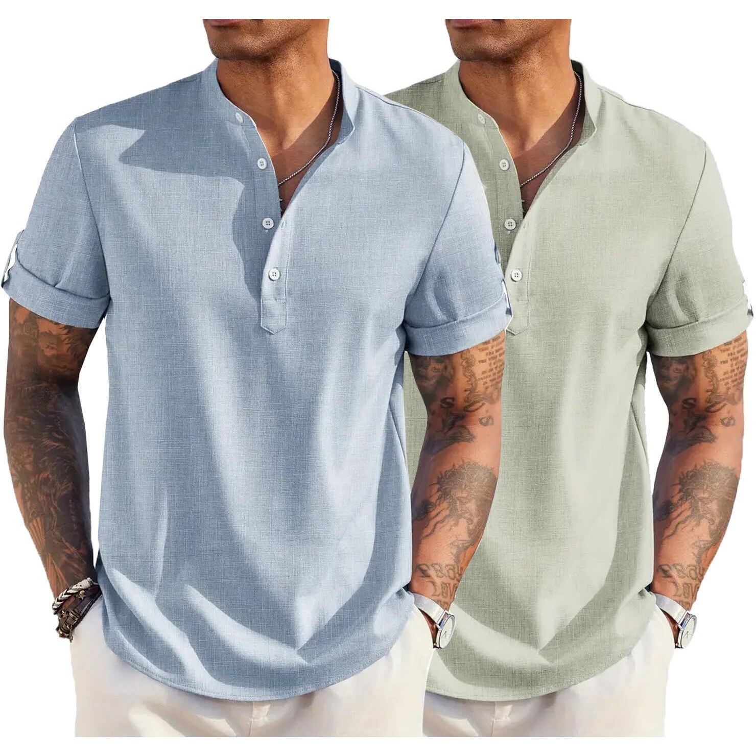 Lymio Regular Fit Shirt For Men|| Men Stylish Shirt (Short-Kurta-02-05-Sky-Blue-Pista-2Xl)