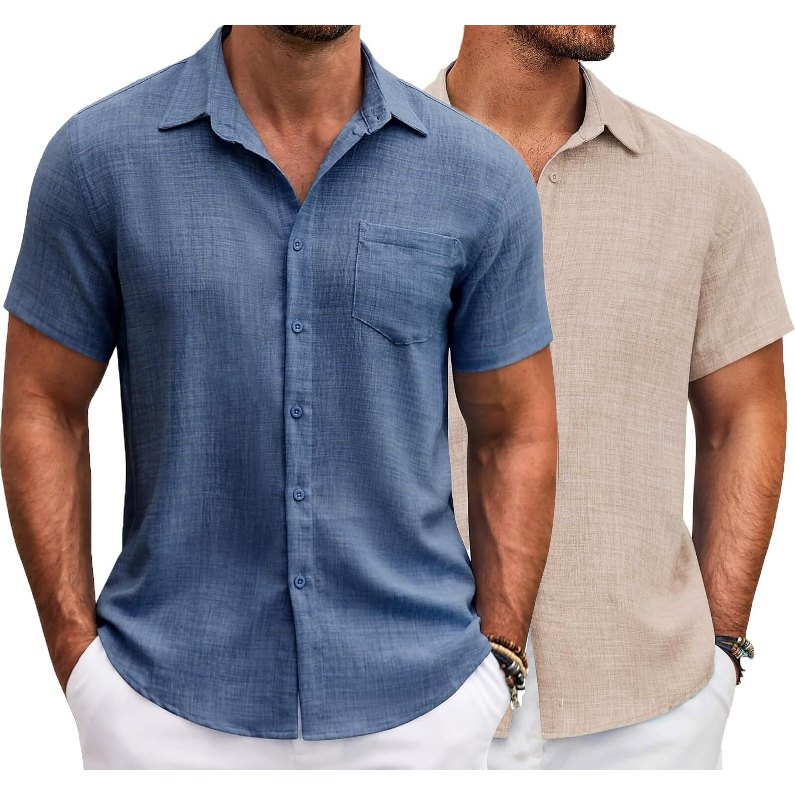 Lymio Casual Regular Fit Shirt For Men || Regular Fit || Stylish || Men Shirt (Available In Combo Packs) (Resort-Slub-Blue-Chiku-S)