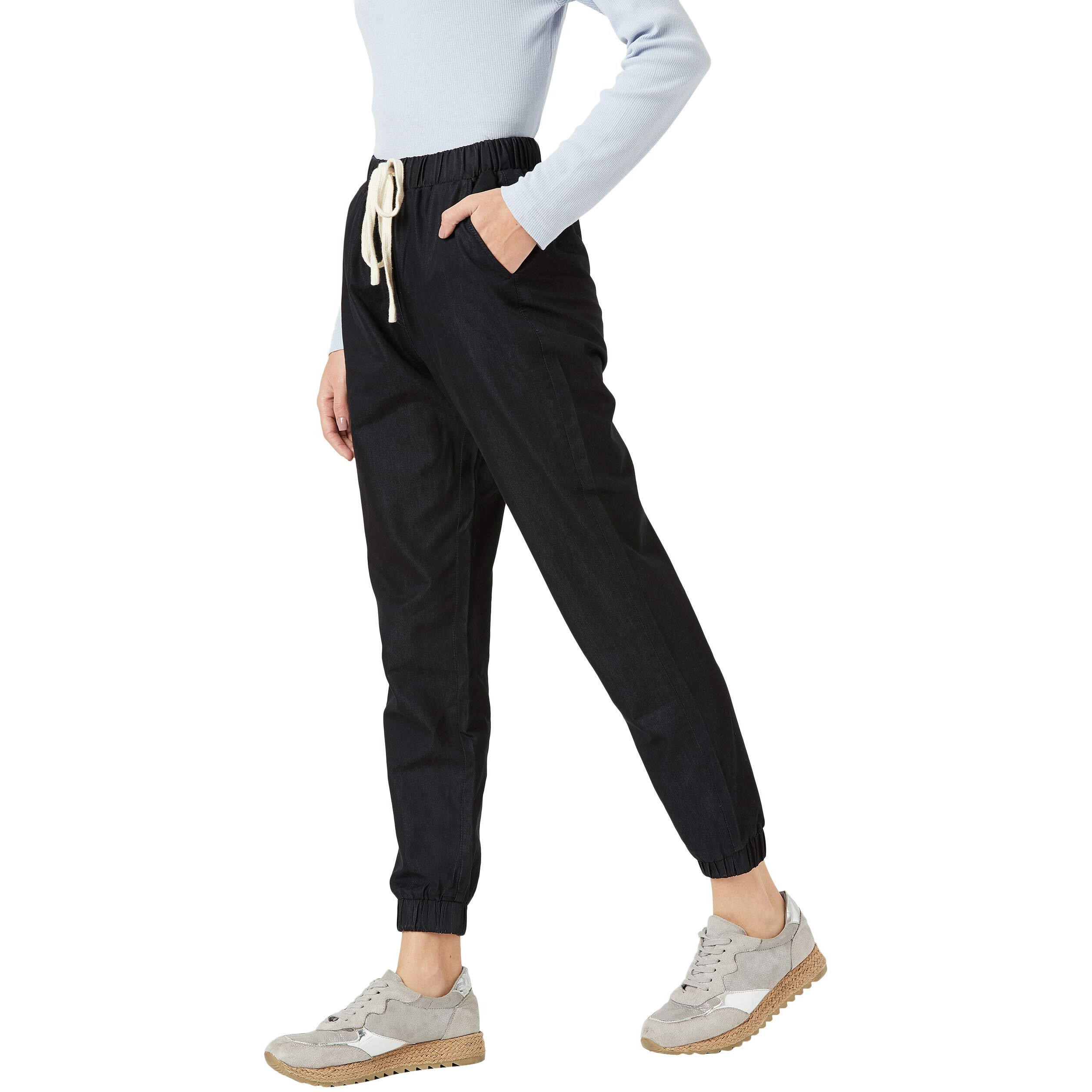 Miss Chase Women's Black Denim Joggers(Mcaw19Den06-26-62-30,Black,30)