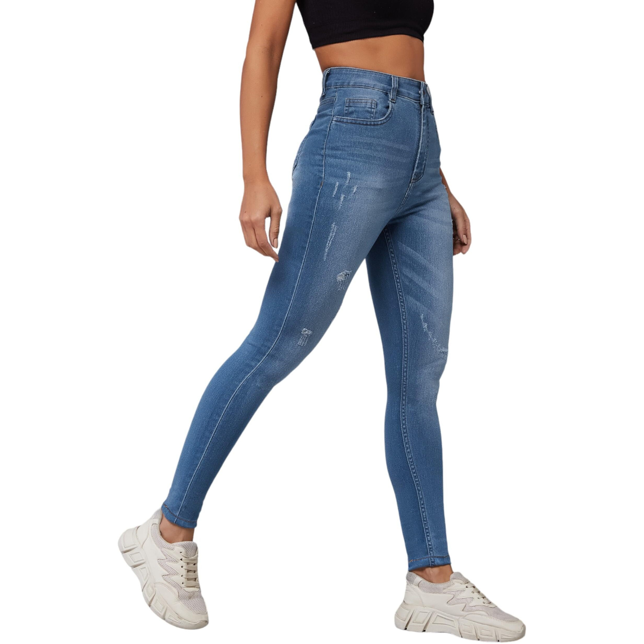 Miss Chase Women's Skinny Fit High/Mid Rise Regular Length Stretchable Denim (Plus Size) Jeans (Mcaw18Den02-76-318-38, Charlotte Blue, 38)