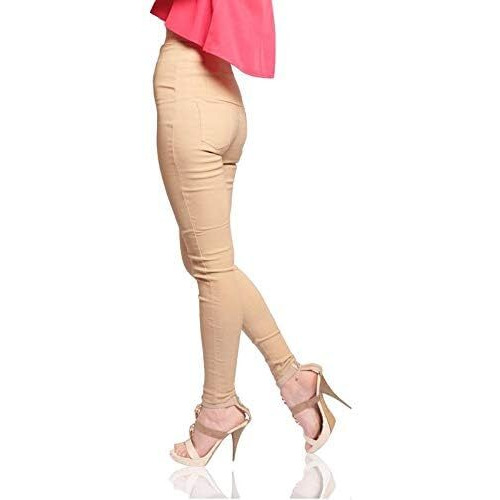 Miss Chase Women's Beige High Waist Jeggings