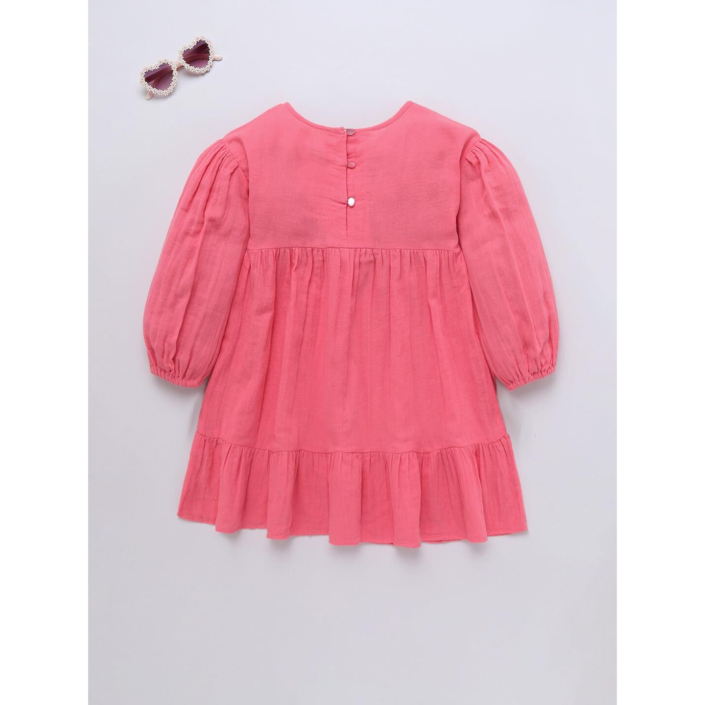 Naughty Ninos Girls Pink Cotton Flared Dress (Nn01055Drs_11-12 Years)