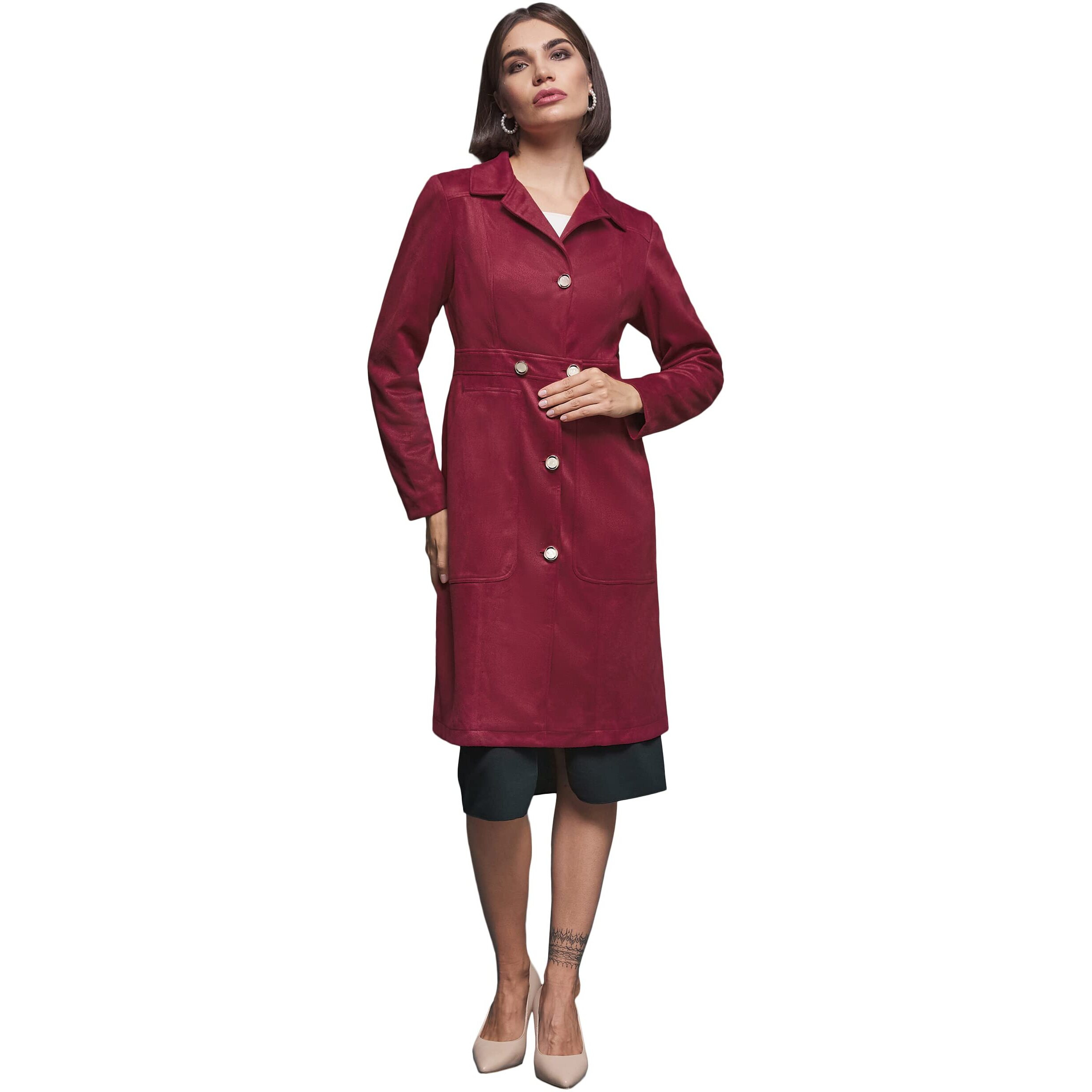 Miss Chase Dry Clean Only (Mcaw22Jkt03-49-287-06, Dark Red, Xl)
