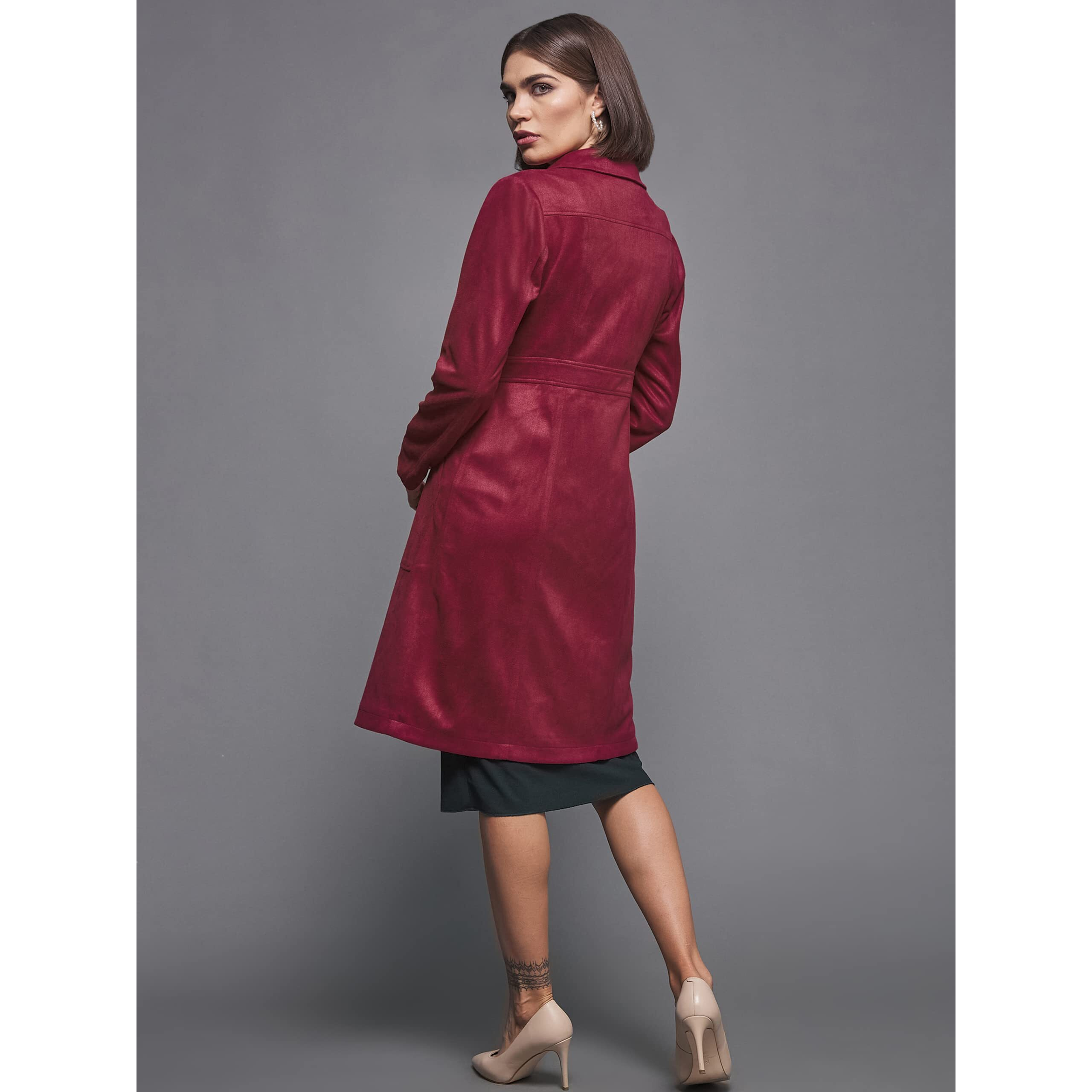 Miss Chase Dry Clean Only (Mcaw22Jkt03-49-287-06, Dark Red, Xl)