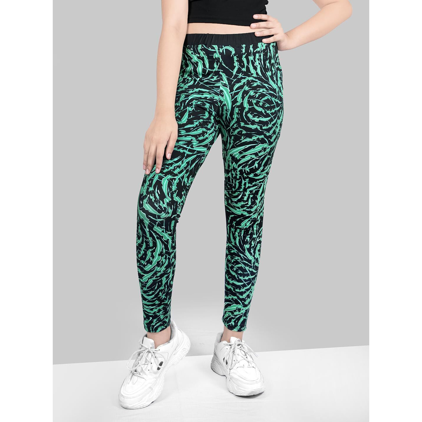 Naughty Ninos Girls Green Printed Jegging (Nn00079Jgg_6-8 Years)