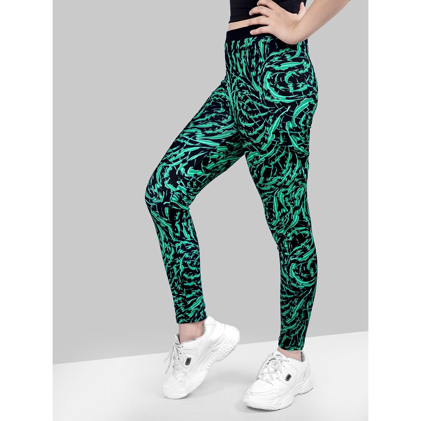 Naughty Ninos Girls Green Printed Jegging (Nn00079Jgg_6-8 Years)