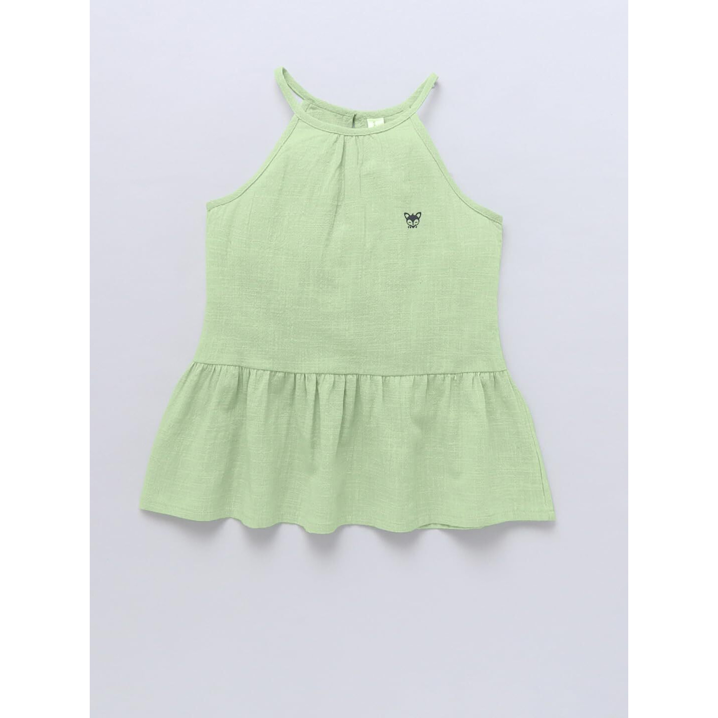 Naughty Ninos Girls Mint Green Cotton Top With Palazzos (Nn01072Drs_6-7 Years)
