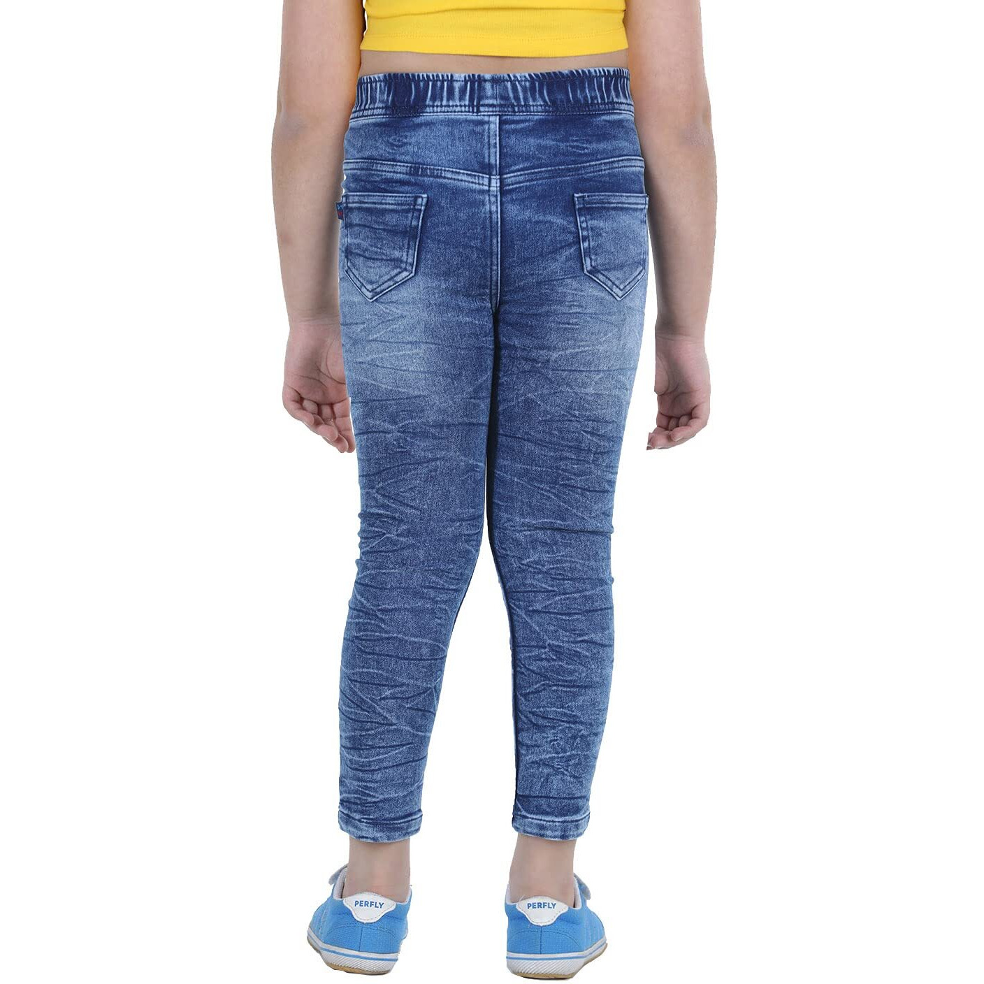 Naughty Ninos Girl's Skinny Jeans (Washedjeans_Blue_14 Years-15 Years)