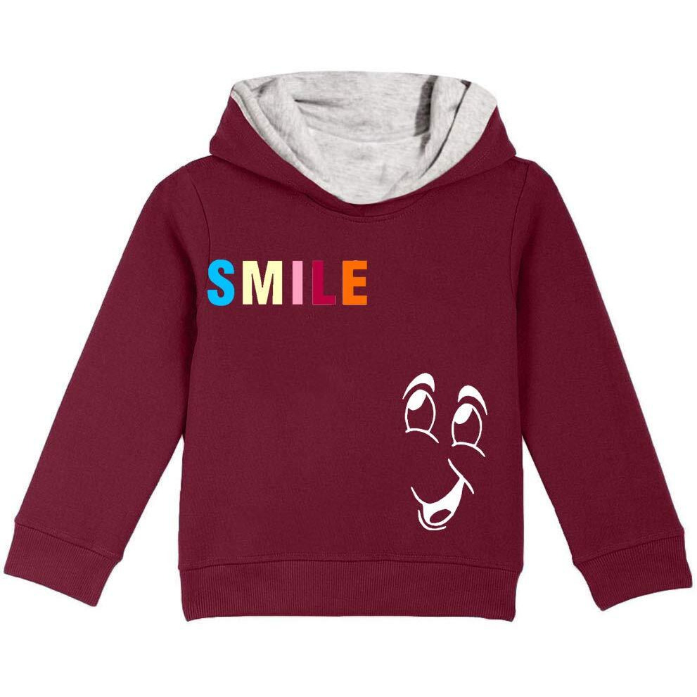 Naughty Ninos Unisex Cotton Hooded Neck Hoodie (New0120Tst-34_Maroon_3 Years-4 Years)