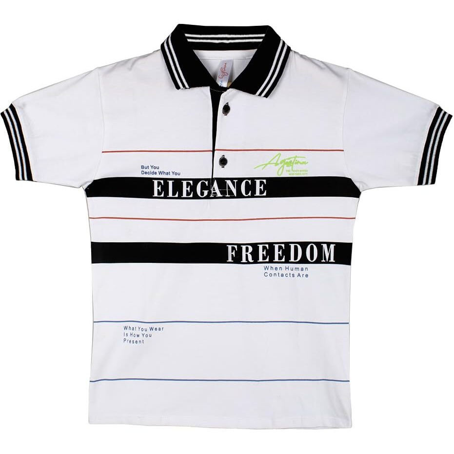 Naughty Ninos Boy's Letter Print Regular Fit T-Shirt (Nn01021Tee_White