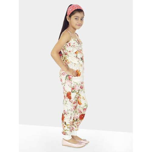 Naughty Ninos Girl's Rayon Trousers Suit (Nn00273Drs_Multi_6-7 Years)