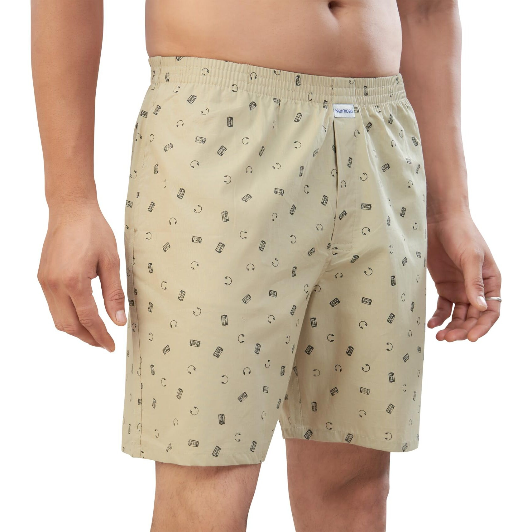 Nermosa Men's 100% Cotton Boxer Shorts  Soft, Breathable, All-Day Comfort (Pack Of 3) (In, Alpha, M, Regular, Multicolor11)