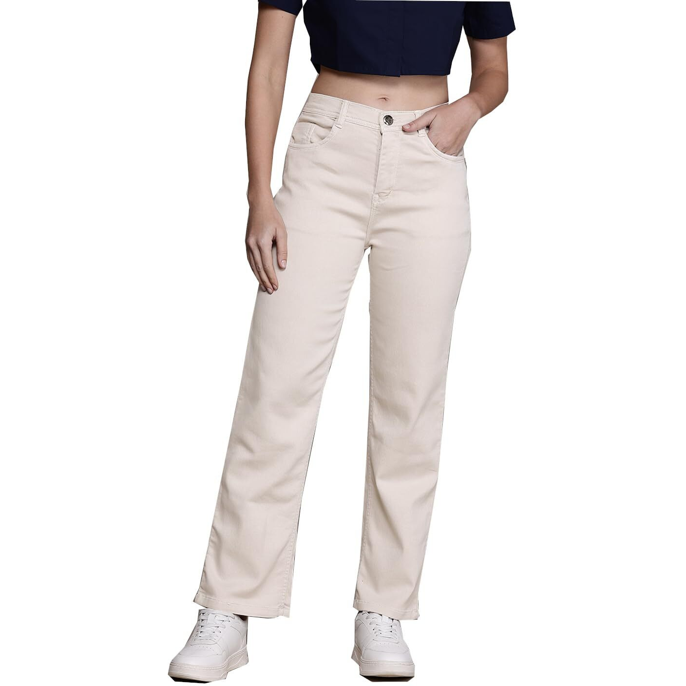 Nifty Women's Denim Straight Fit Boyfriend Jeans (1439_Creem_26_Cream_26)