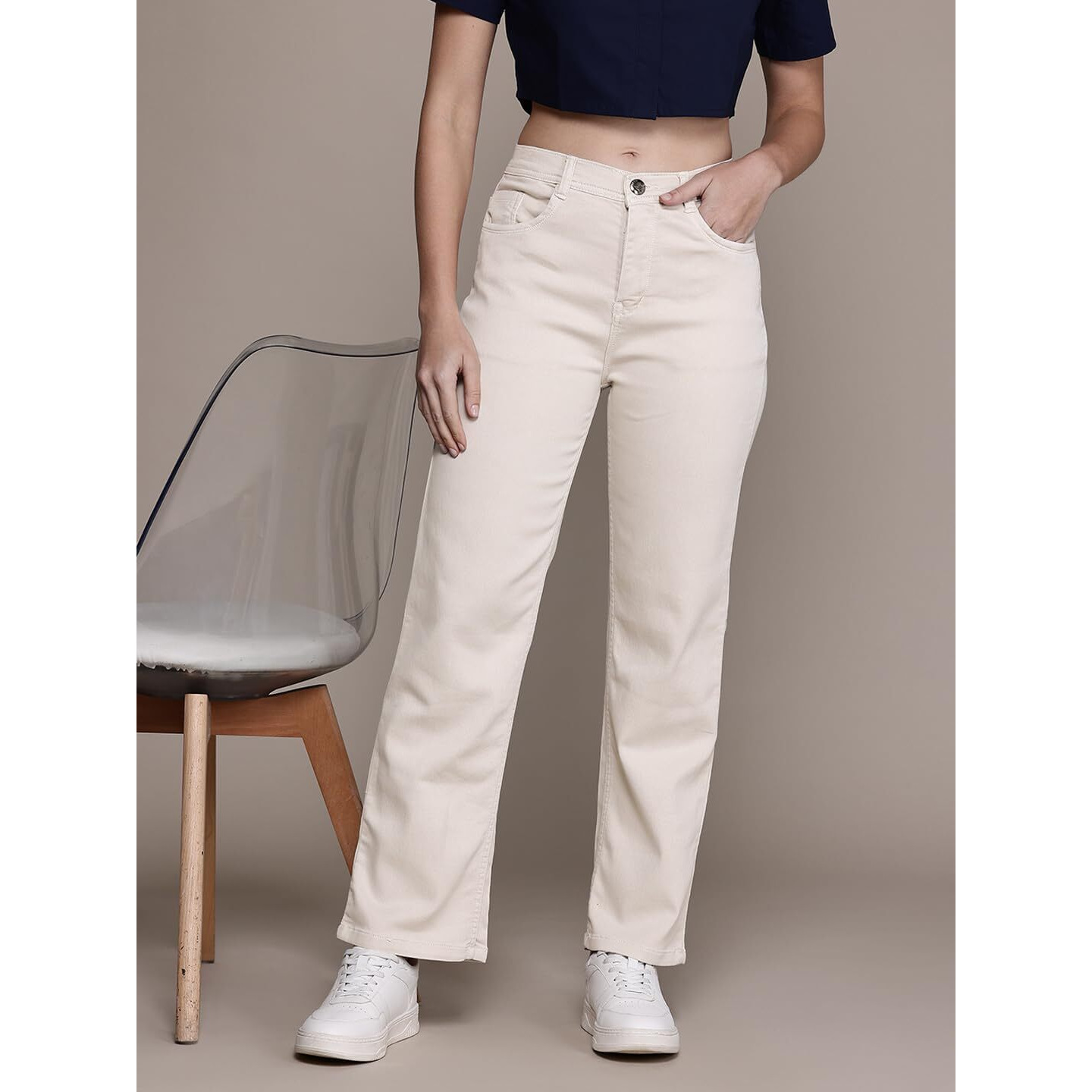 Nifty Women's Denim Straight Fit Boyfriend Jeans (1439_Creem_26_Cream_26)