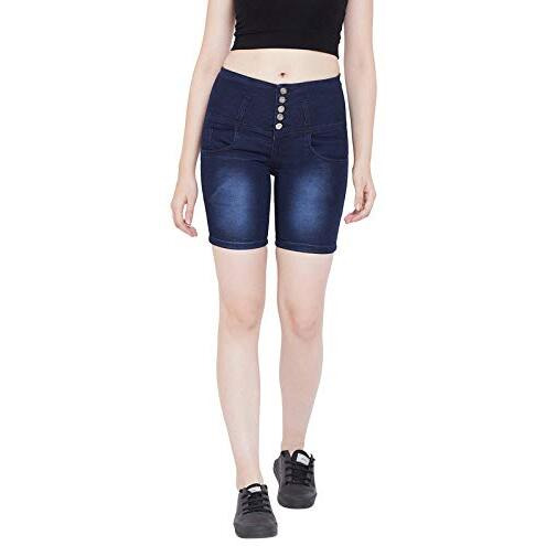Nifty Women's Denim Shorts (1348, Blue, 28)