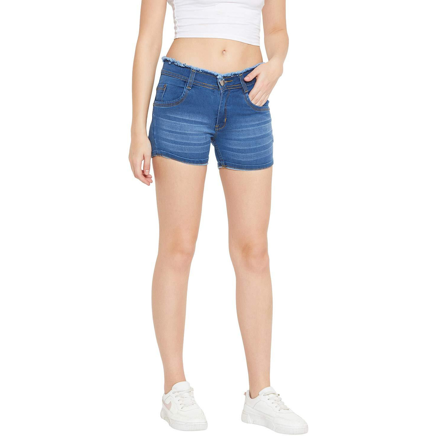 Nifty Women's Denim Slim Fit Shorts (1418, BataBlue, 30)