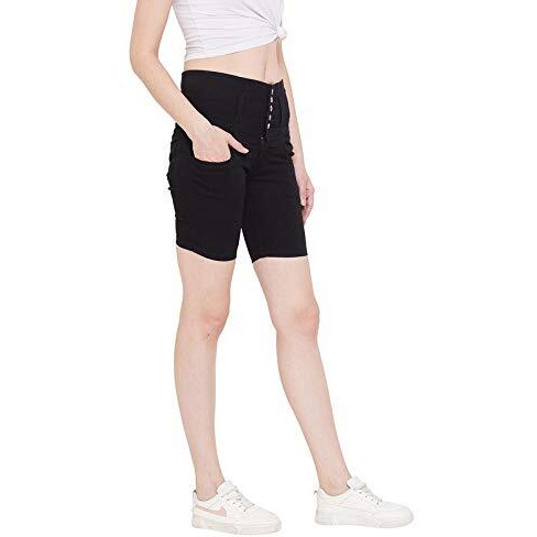 Nifty Women's Denim Shorts (1348, Black, 28)