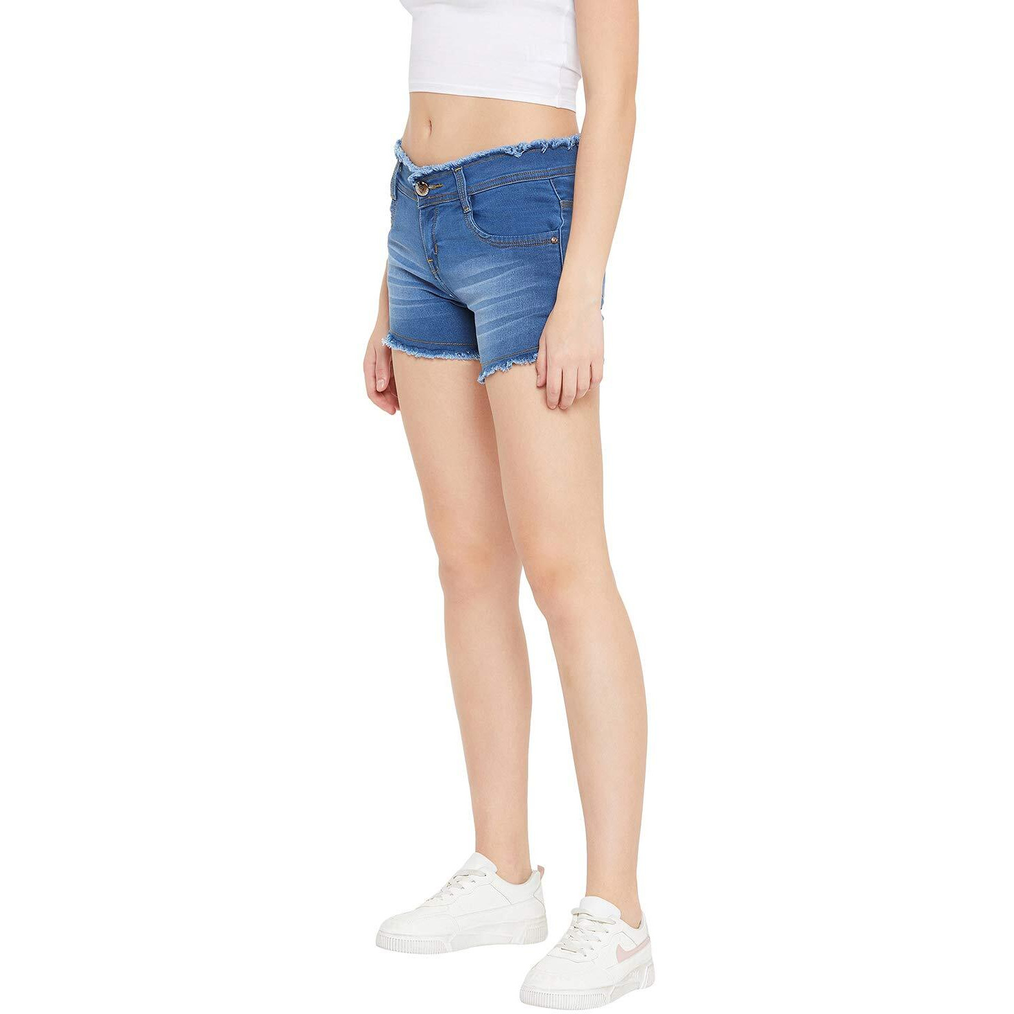 Nifty Women's Denim Slim Fit Shorts (1425, BataBlue, 32)