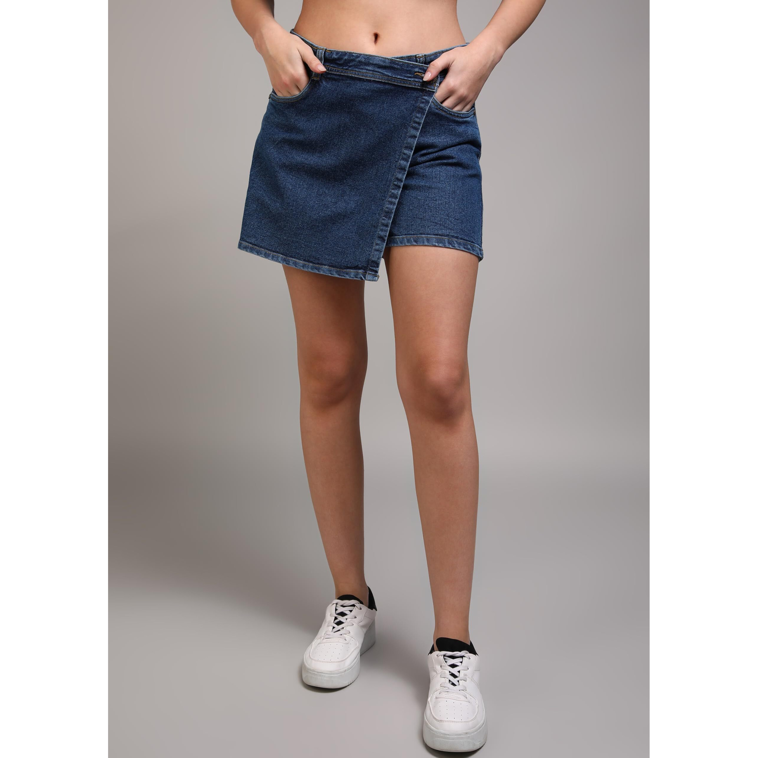Nifty Women's Denim Skorts (1475_Bta_28_Medium_Blue_28)