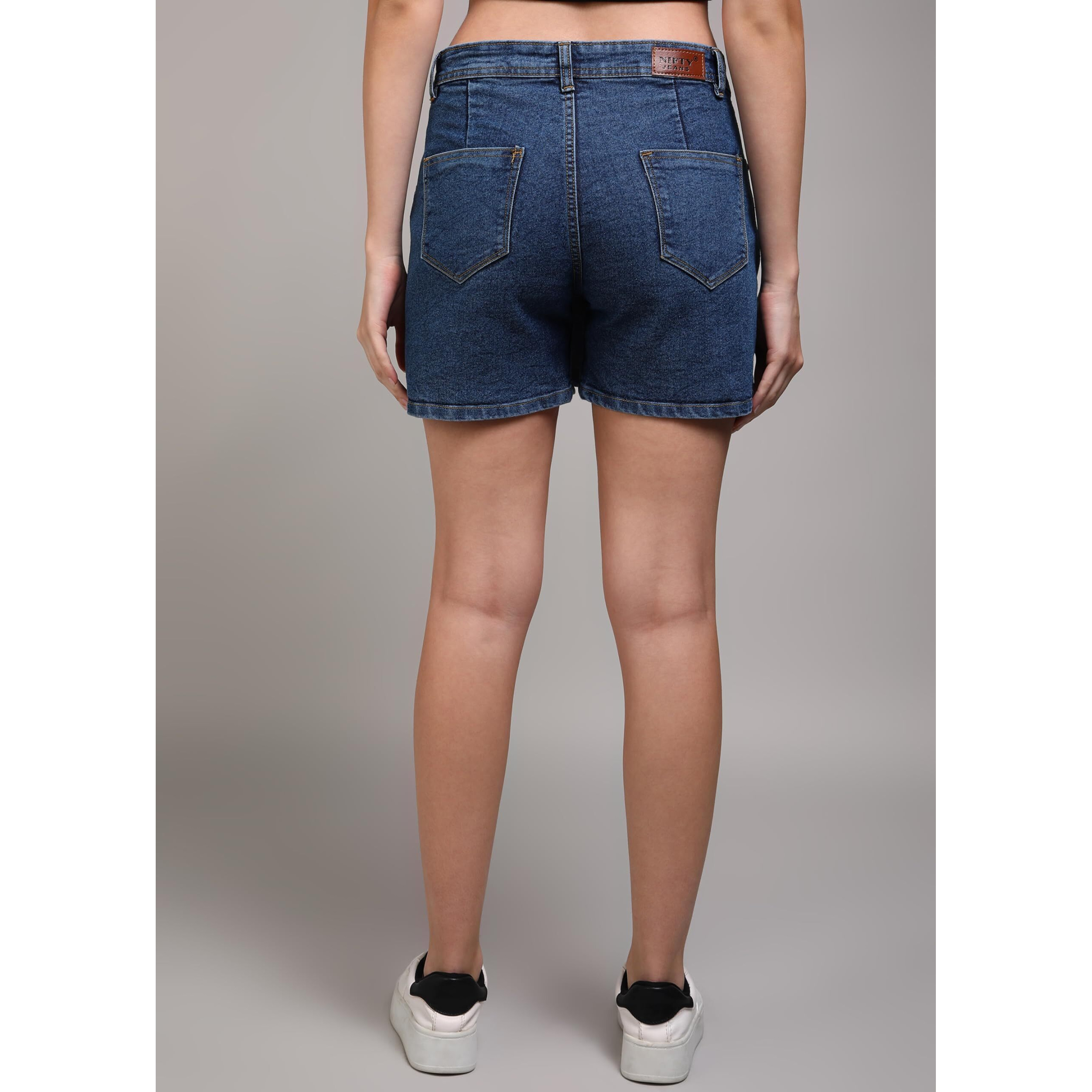 Nifty Women's Denim Skorts (1475_Bta_30_Medium_Blue_30)