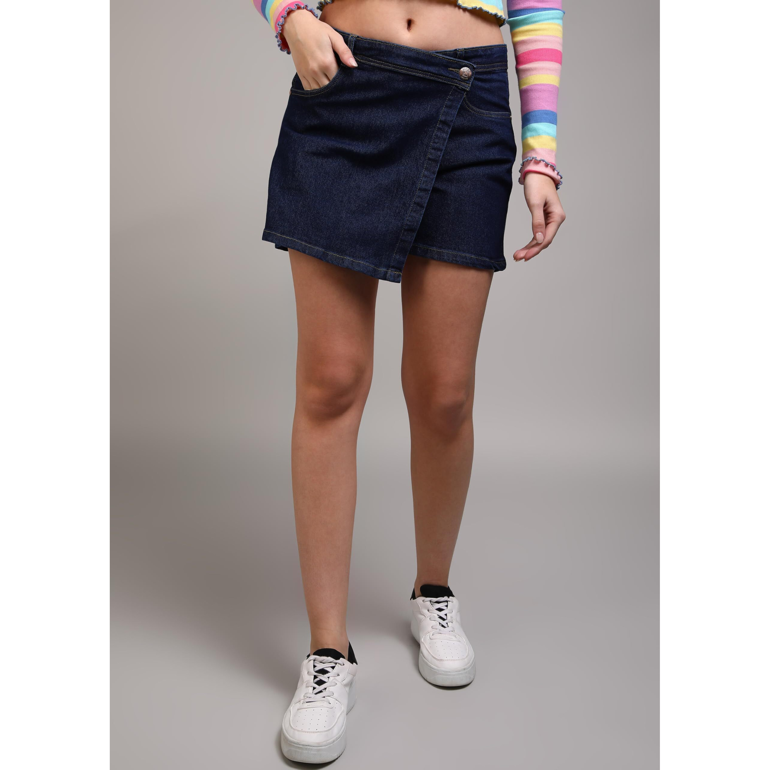 Nifty Women's Denim Skorts (1475_Bsc_26_Blue_26)
