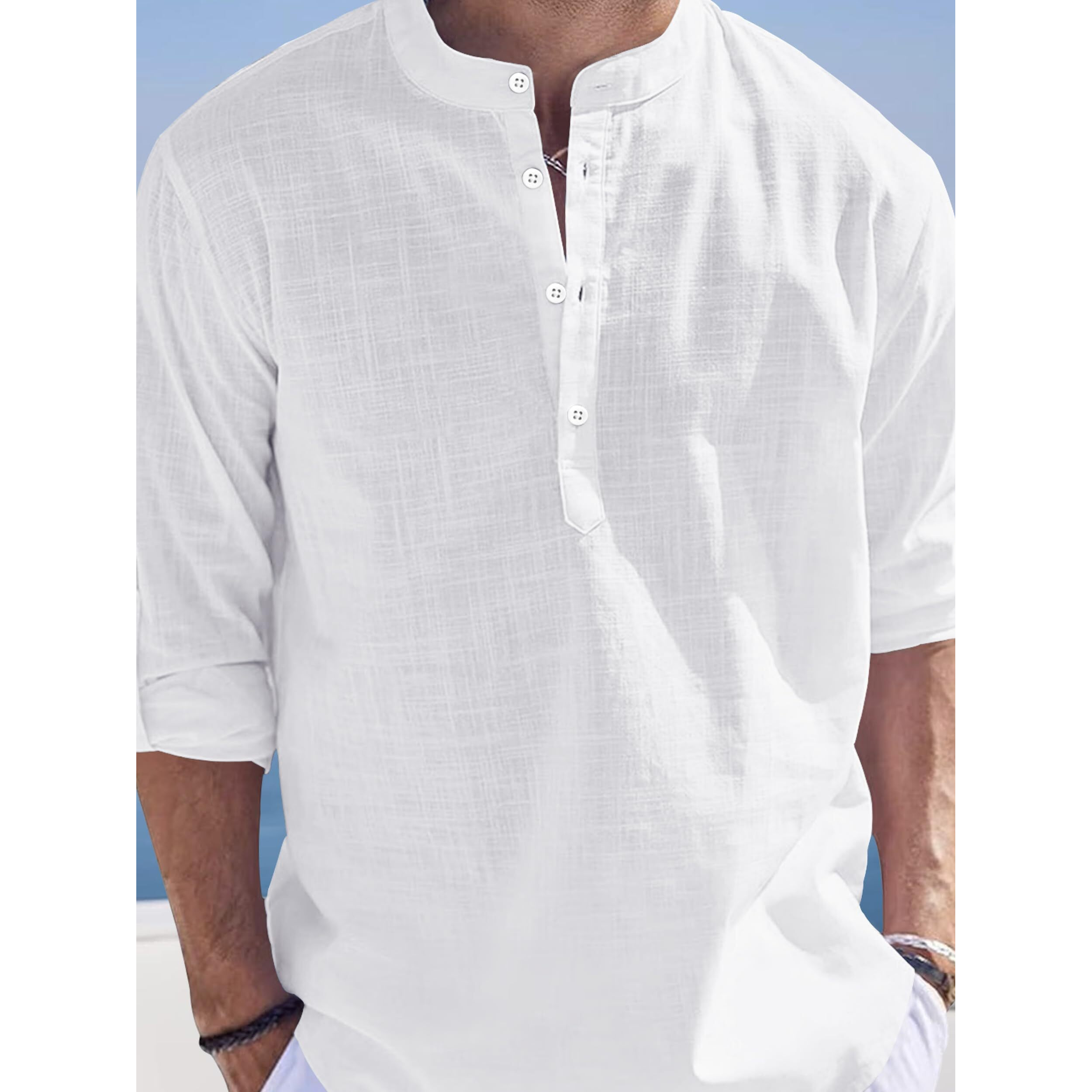 Noble Monk Men Full Sleeve Solid Regular Fit Kurta | Kurta Shirt For Men And Boys White