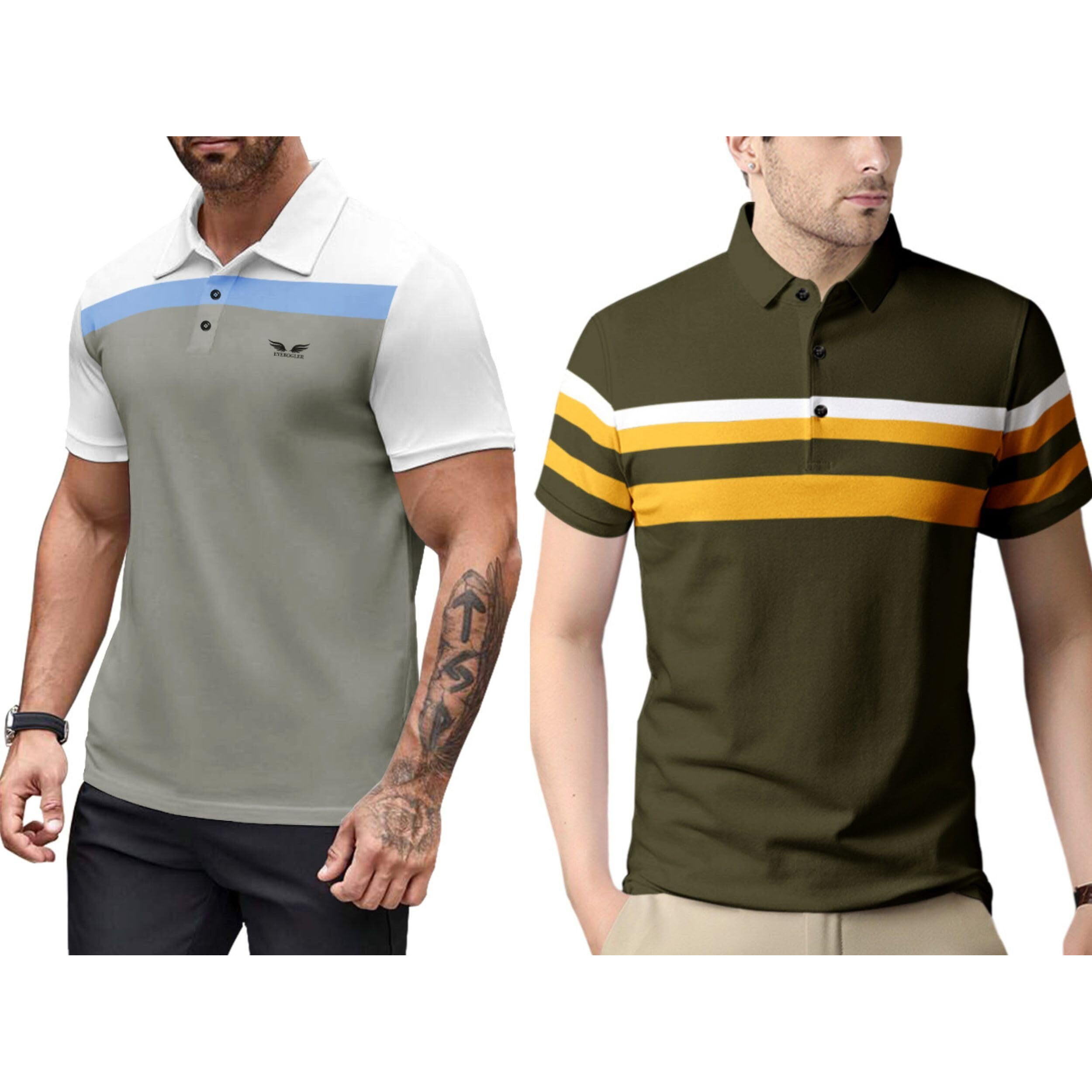 Nobel Monk Men's (Combo Pack Of 2) -Regular Fit Polo T Shirt |Half Sleeves |Collar Tshirts |Casual Tshirt