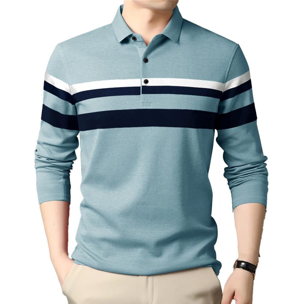 Noble Monk Men's Regular Fit Polo T Shirt |Full Sleeves |Collar Tshirts | Casual T-Shirt For Men