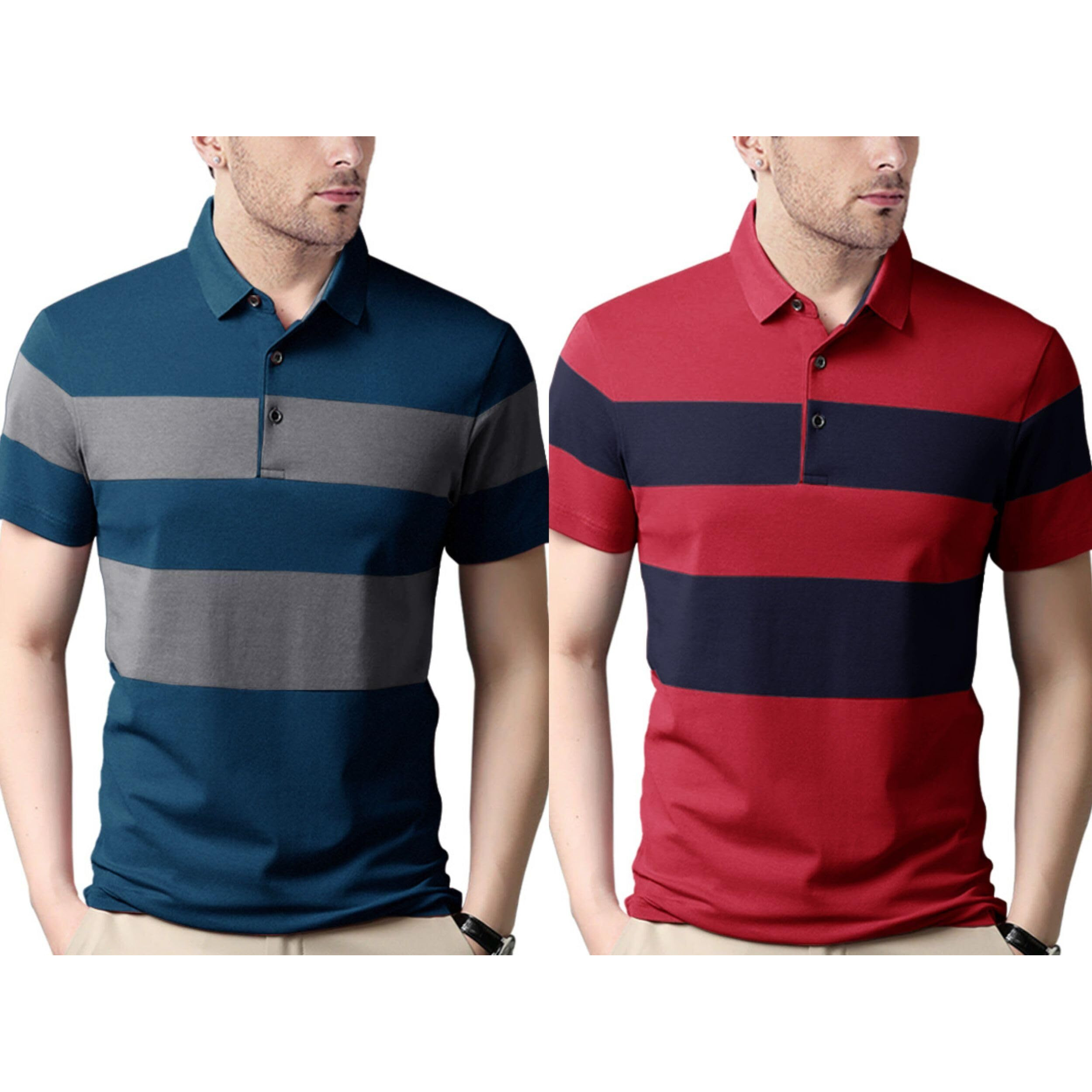 Nobel Monk Men's (Combo Pack Of 2) -Regular Fit Polo T Shirt |Half Sleeves |Collar Tshirts |Casual T-Shirt For Men