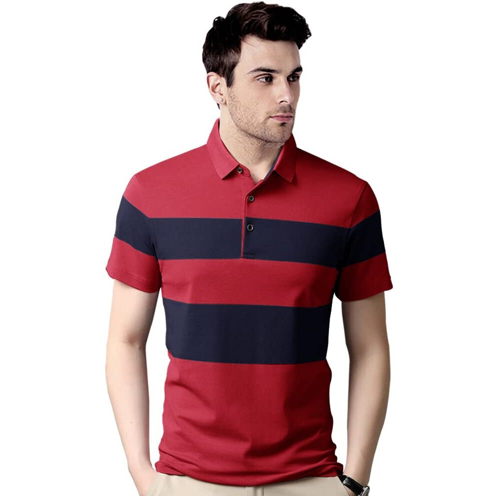Nobel Monk Men's Regular Fit Polo T Shirt |Half Sleeves |Collar Tshirts |Casual T-Shirt For Men