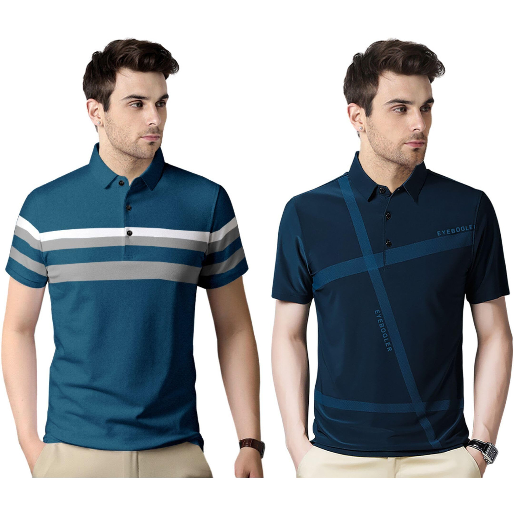 Men's Regular Fit Polo T Shirt (Combo Pack Of 2) |Half Sleeves |Collar Tshirts |Nobel Monk T Shirt | Casual Tshirt