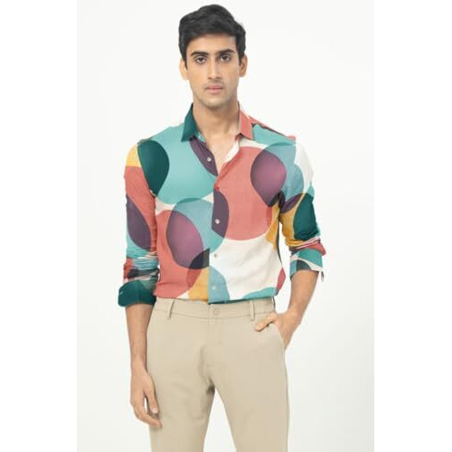 Noble Monk Men's Regular Fit Printed Shirt |Full Sleeves |Collar Shirts | Casual Shirt