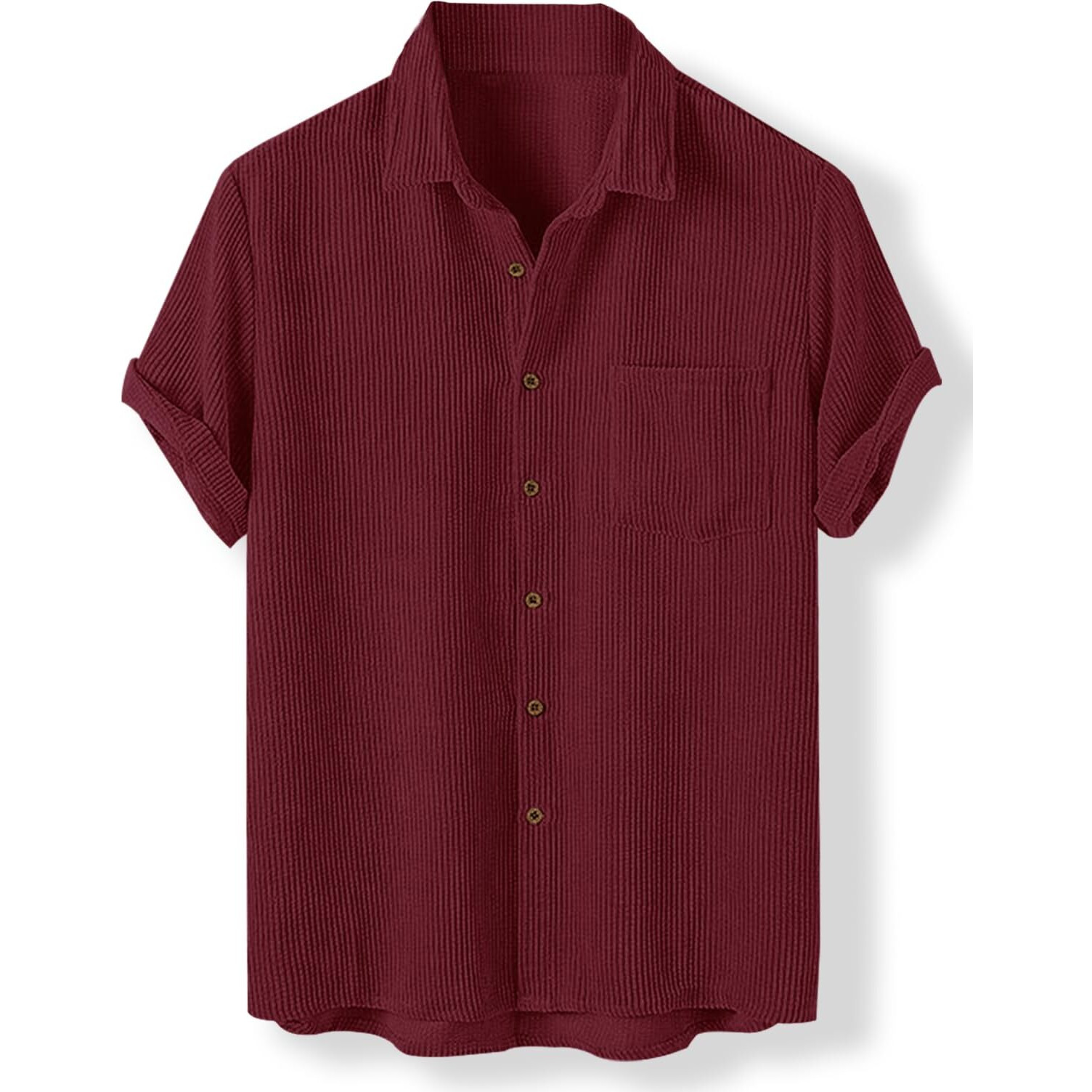 Nobel Monk Men's Solid Casual Shirt |Half Sleeve | Regular Fit |Stylish Shirt For Men Wine Red