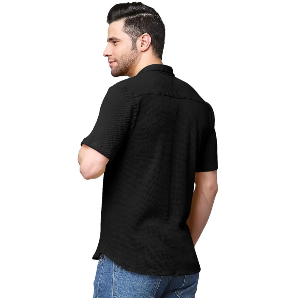Nobel Monk Men's Solid Casual Shirt |Half Sleeve | Regular Fit |Stylish Shirt For Men