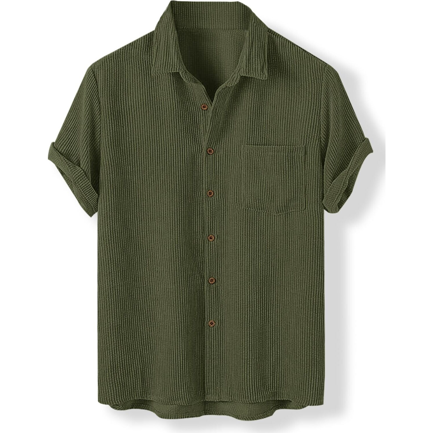 Nobel Monk Men's Solid Casual Shirt |Half Sleeve | Regular Fit |Stylish Shirt For Men Military Green