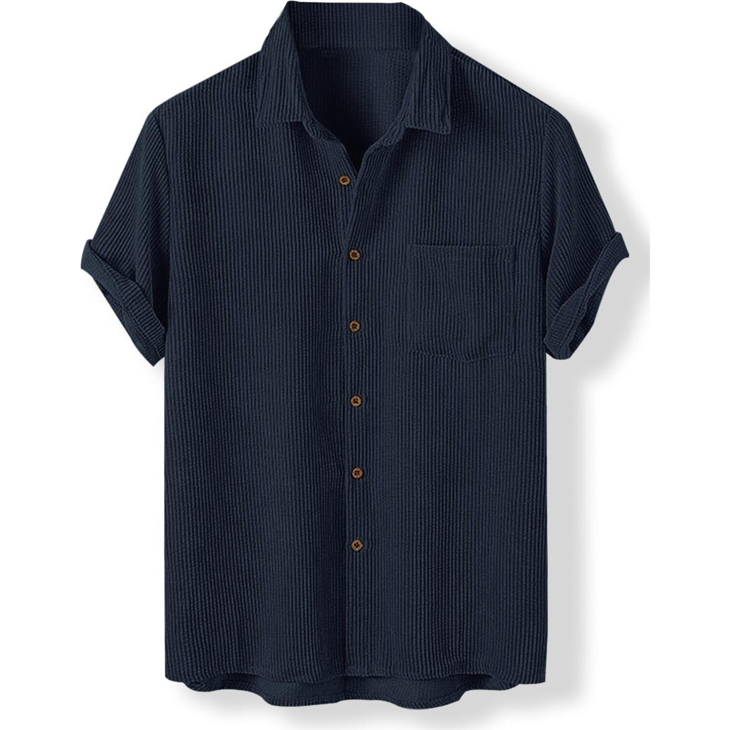 Nobel Monk Men's Solid Casual Shirt |Half Sleeve | Regular Fit |Stylish Shirt For Men Navy Blue