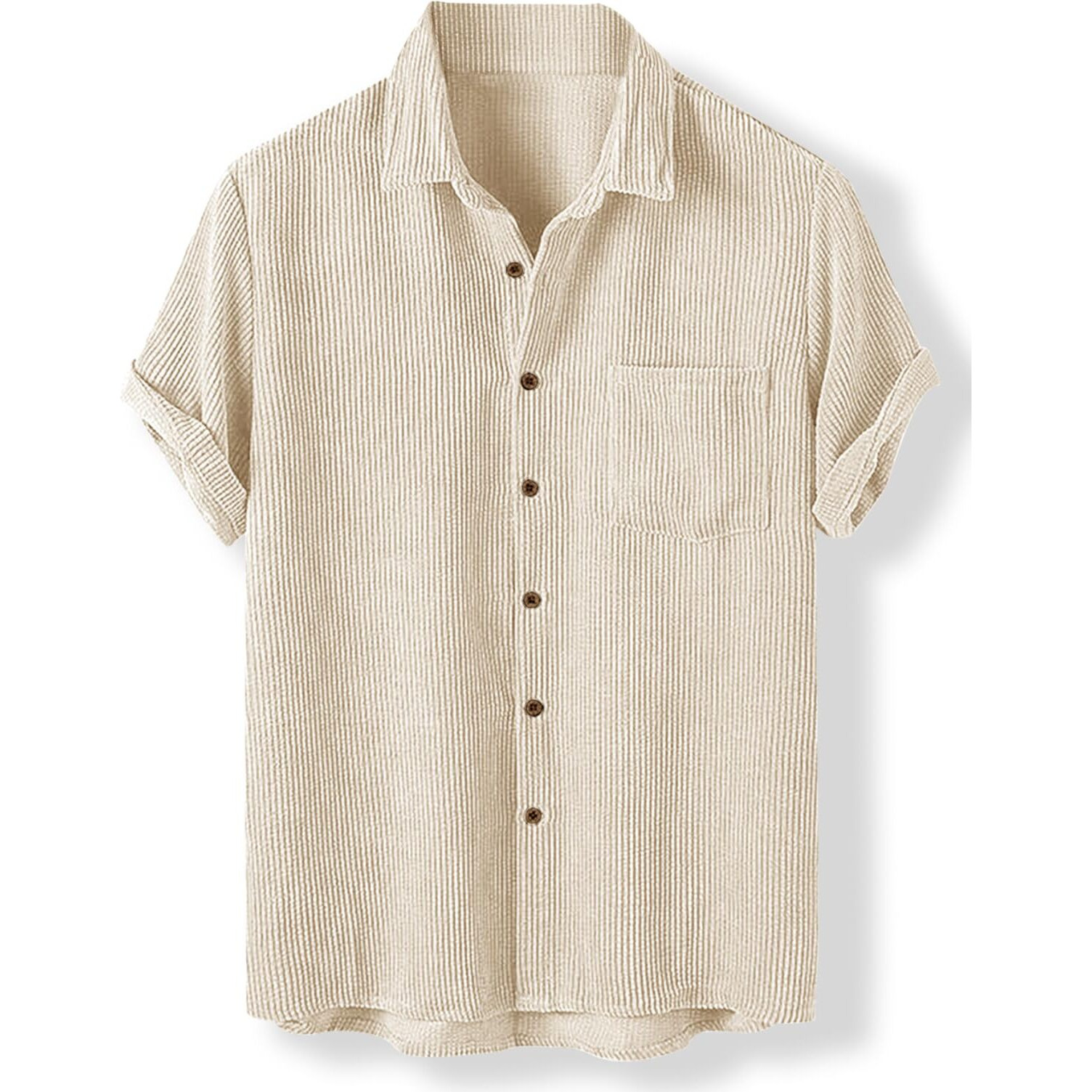 Nobel Monk Men's Solid Casual Shirt |Half Sleeve | Regular Fit |Stylish Shirt For Men Beige