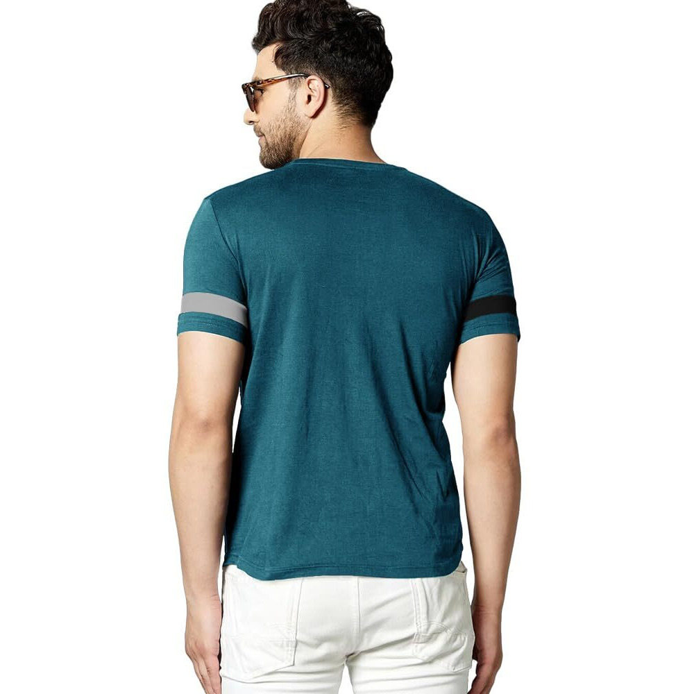 Noble Monk Men Regular Fit T-Shirt | Round Neck | Half Sleeve | Self Design | Casual T Shirt For Men