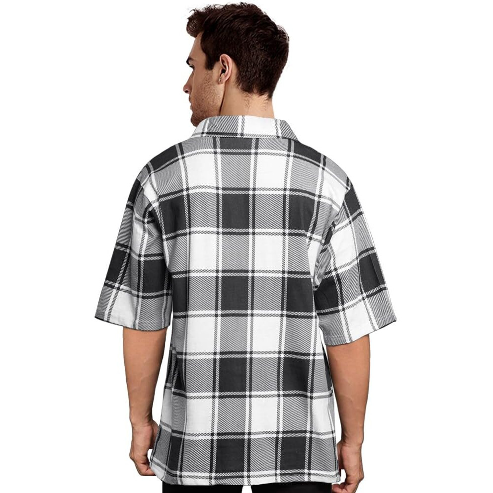 Nobel Monk Men's Checkered Casual Shirt |Half Sleeve | Loose Fit |Stylish Shirt For Men Maroon