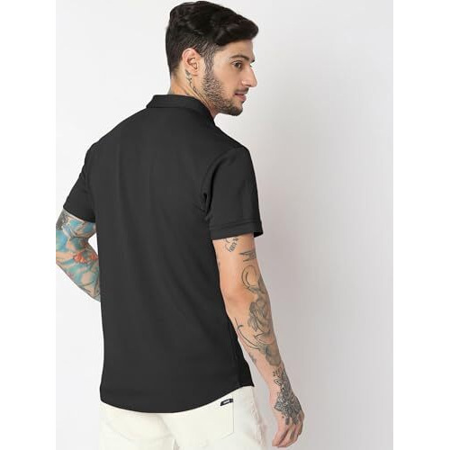 Nobel Monk Men's Solid Casual Shirt |Half Sleeve | Regular Fit |Stylish Shirt For Men Sky Blue