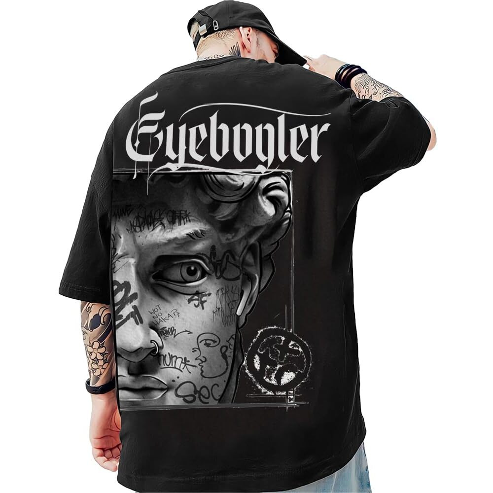 Noble Monk Loose Fit Back Printed Round Neck T-Shirt For Men