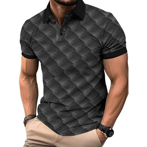 Noble Monk Men Ragular Polo Neck T-Shirts | Printed Tshirt For Men And Boys Black White